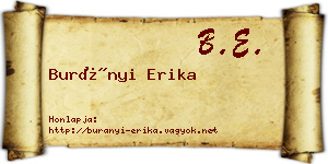 Burányi Erika névjegykártya